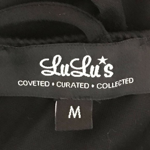 Lulus Ruffle Layer Sheath Dress Black Mini Sz M - Picture 5 of 6